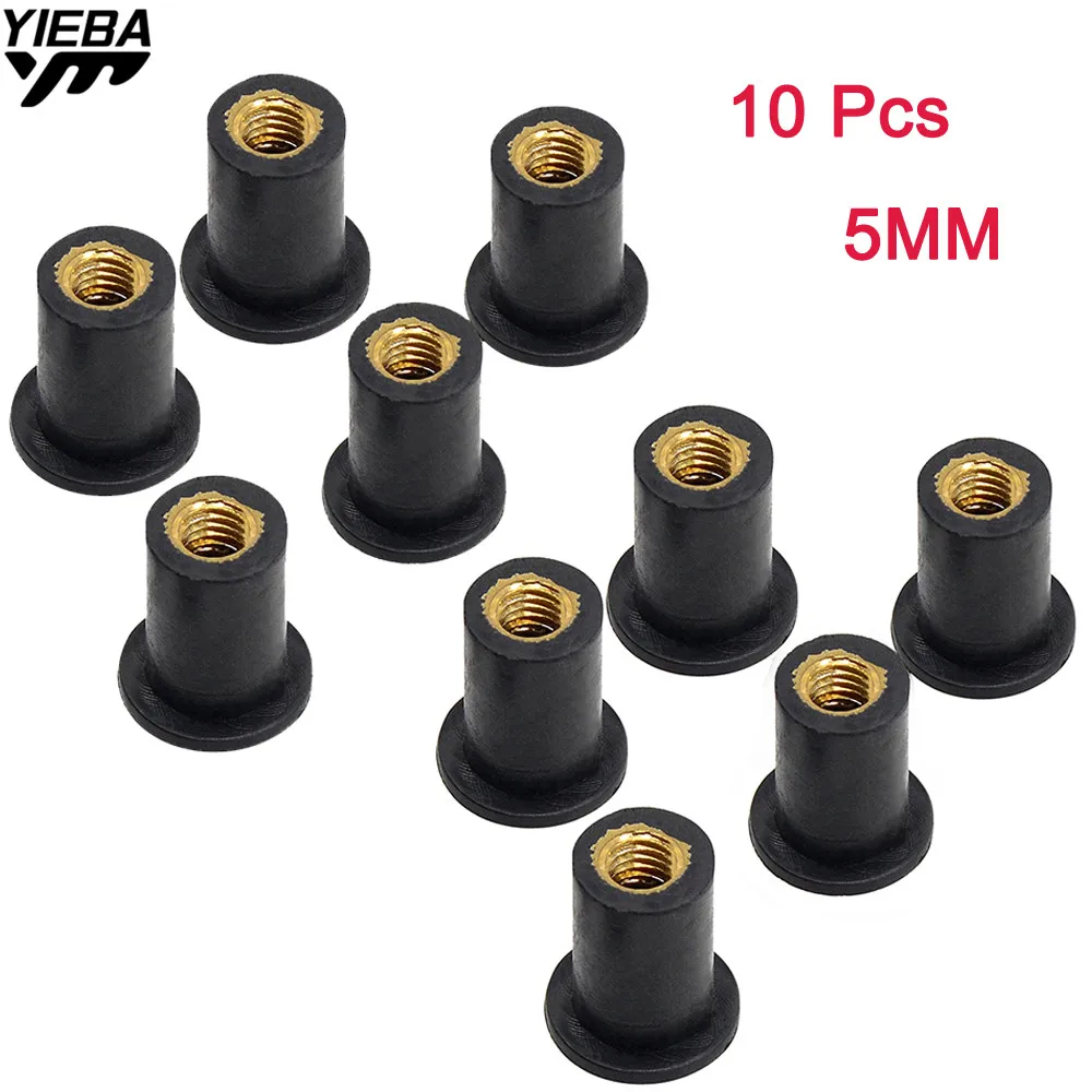 

5MM Motorcycle Windscreen Well nuts Rubber Fastener FOR HONDA CB900F Hornet/CB919 GROM KAWASAKI ER6-F NINJA 650R ER-5 YAMAHA YZF