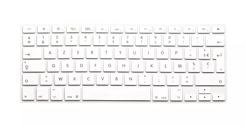 Для Macbook Air Pro retina 13 15 17 Силиконовые серьги Французская клавиатура Обложка для Mac book клавиатура франция ЕС ЕВРО AZERTY - Цвет: White