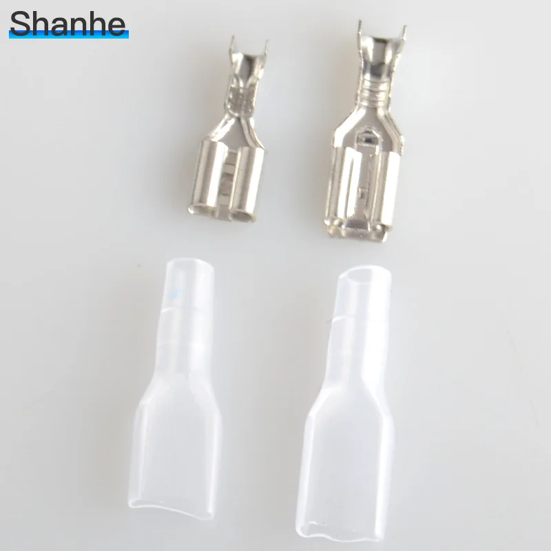 Обжимная Клемма 4 8 мм 50 гнездовых разъемов + чехол|spade connector|female spade connector4.8mm crimp terminal
