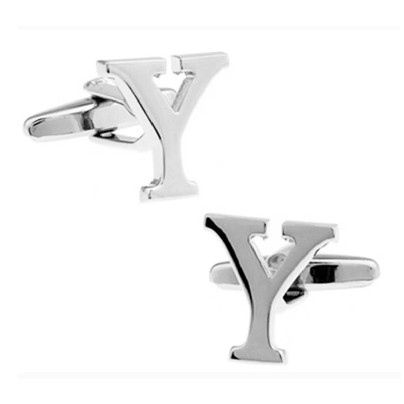 Запонки для рубашек серебристые запонки с буквами из меди модные английскими