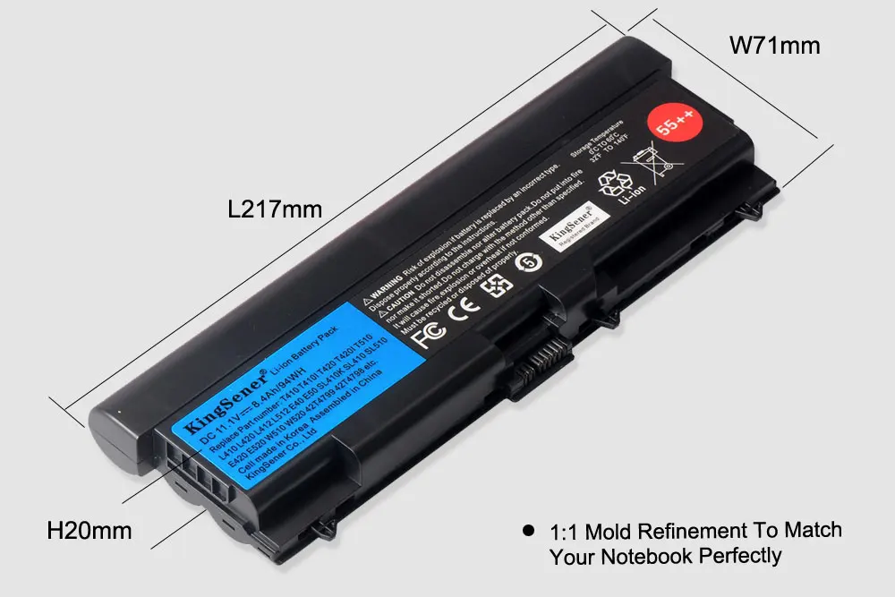 KingSener Аккумулятор для ноутбука ThinkPad L512 L412 L520 E425 E520 E525 W520 T410 T420 T510 T520 42T4751 42T4752 42T4885 42T4886 55