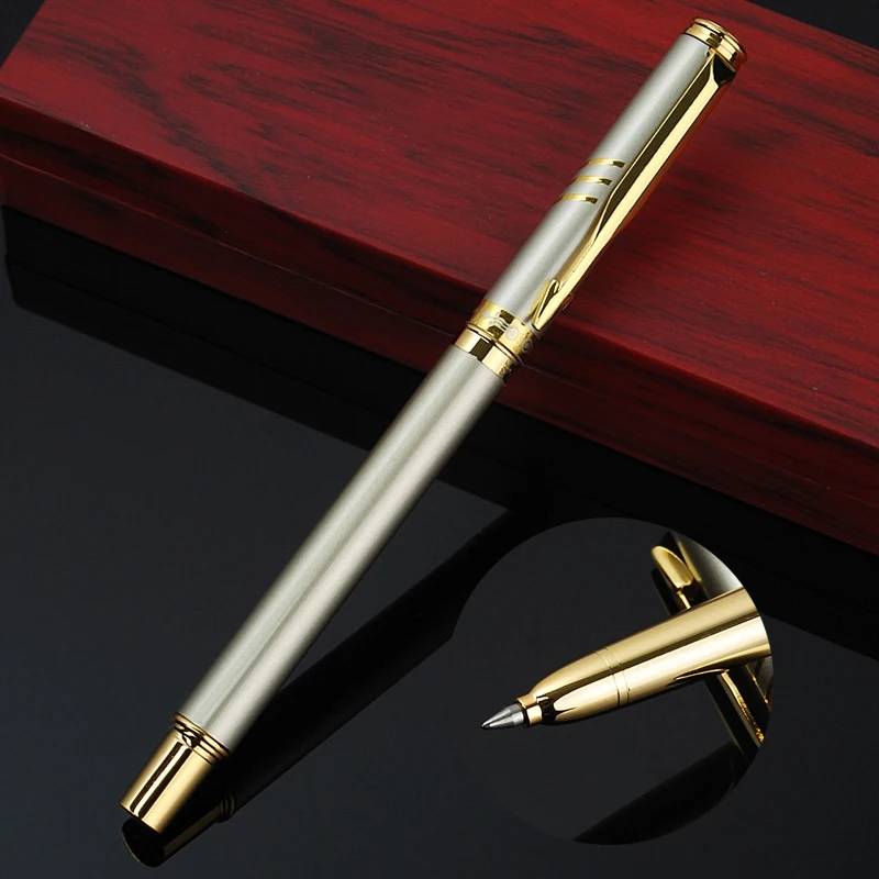 Серебристые Металлические гелевые ручки авторучка каллиграфия Ручка роллер 0 5