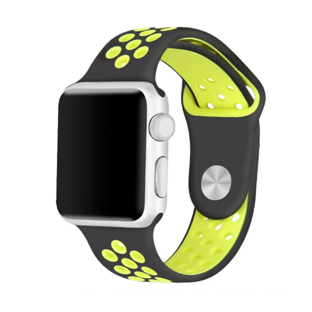 Спортивный силиконовый ремешок для Apple Watch 1 2 3 серии Смарт часы 42 мм регулируемый