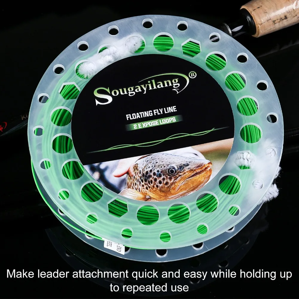 Sougayilang 100FT Fly Line WF 4/5/6/7/8F Вес вперед плавающая леска со сварными петлями Новое