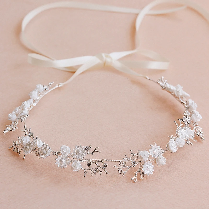 Новинка украшение для волос в Корейском стиле невесты с белыми цветами Свадебная