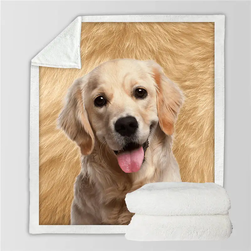 Dog8 Постельное белье Outlet, коллекция для собак, шерпа, одеяло, 3D животное, мопс, плюшевое одеяло, бульдог, Хаски, доберман, Ротвейлер, тонкое одеяло - Цвет: Dog8