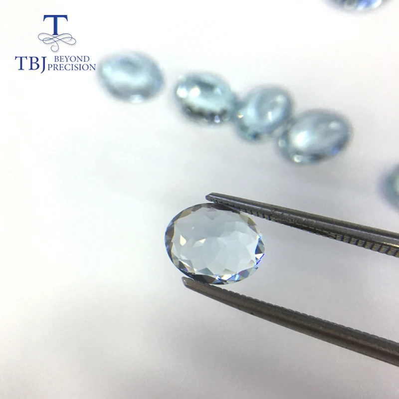 TBJ 100% натуральный цвет Аквамарин ovar8 * 10 мм 2.1ct натуральные свободные драгоценные