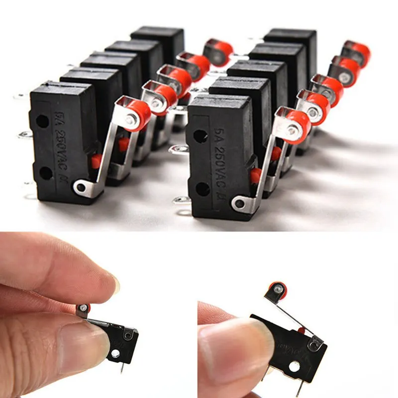 GTBL 10Pcs Micro-Roller Lever Arm Open Close Limit Switch Kw12-3 Pcb Microswitch | Обустройство дома