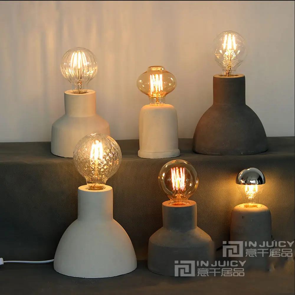 Винтаж промышленные Эдисон лампы бетонный цементный настольная лампа E27 Led