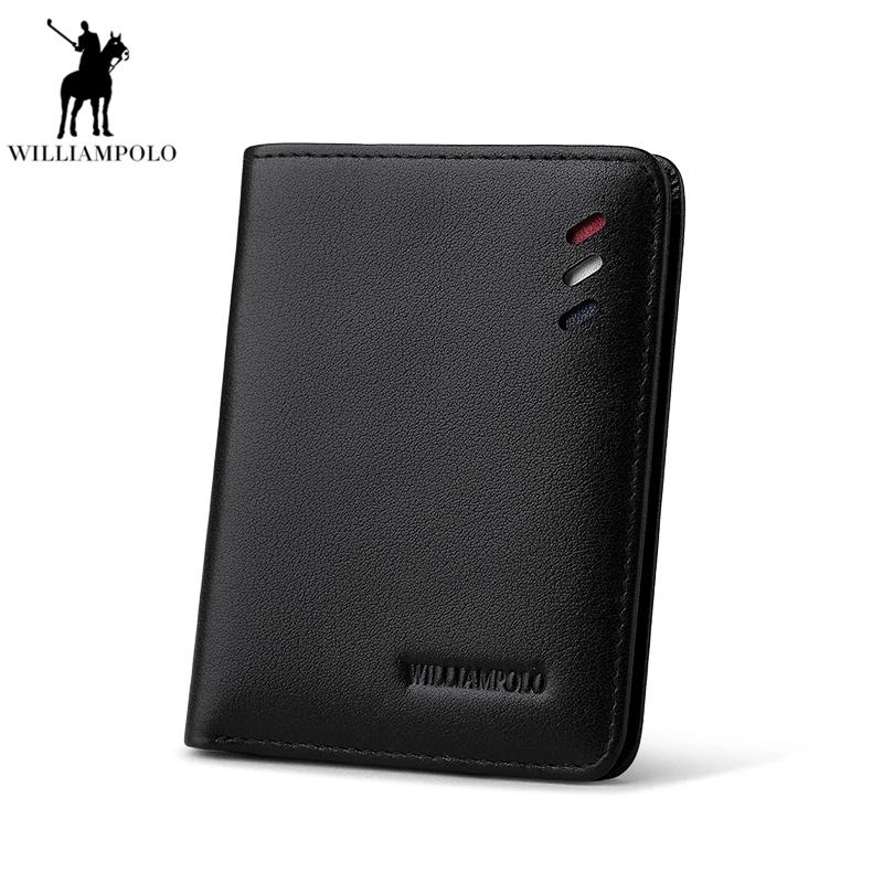 WILLIAMPOLO 2019 натуральная кожа мужской тонкий мини кошелек маленький Кредитная карта