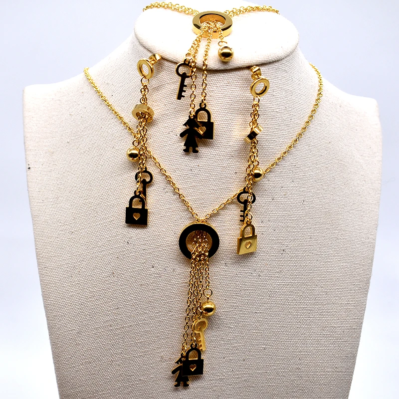 AMUMIU Женские кулоны браслет серьги ожерелье набор ювелирных изделий для помолвки