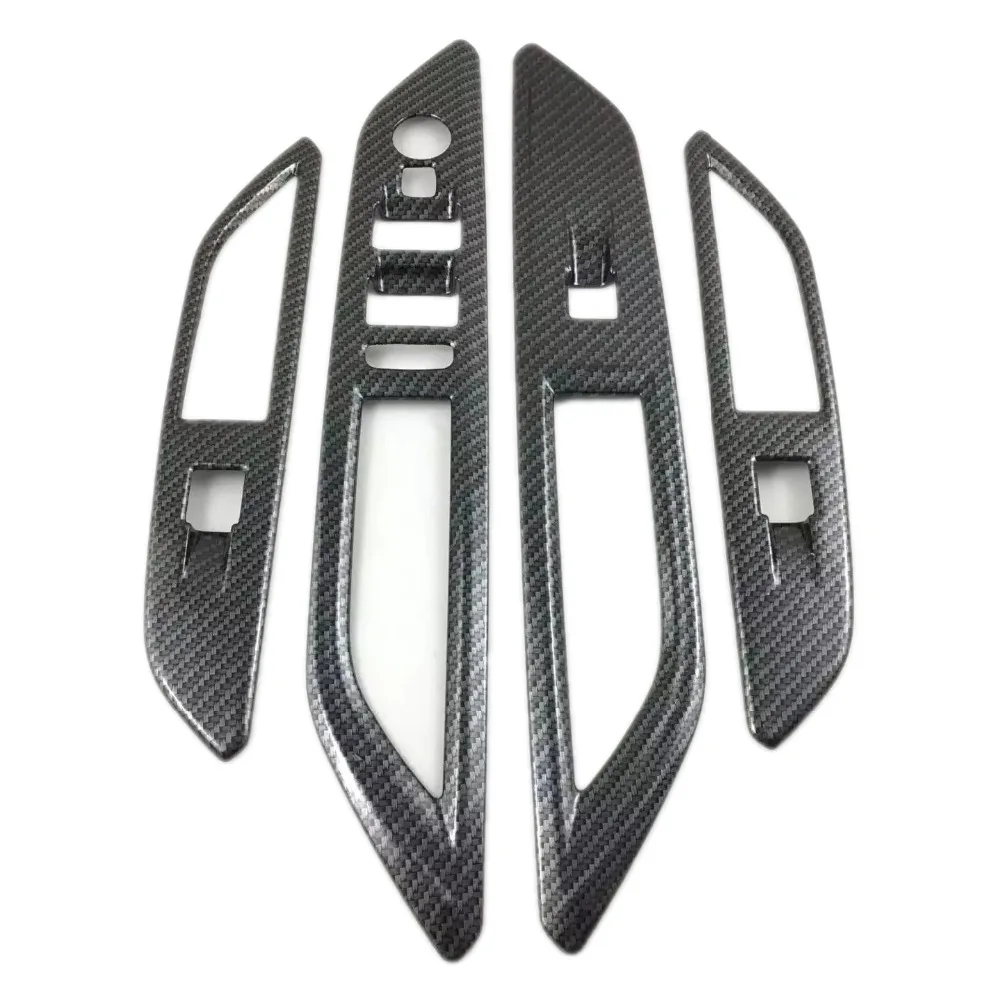 ABS Inside Door Handle Surround Window Lift Switch Panel Cover Trim MATTE CARBON FIBER STYLE For Peugeot 3008 3008GT 2017 2018 | Автомобили
