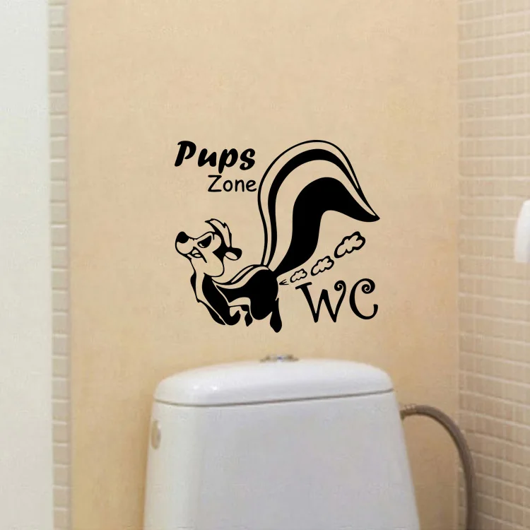 Skunk Farting наклейка на унитаз 23*24 см съемная сиденье Настенная Наклейка виниловая