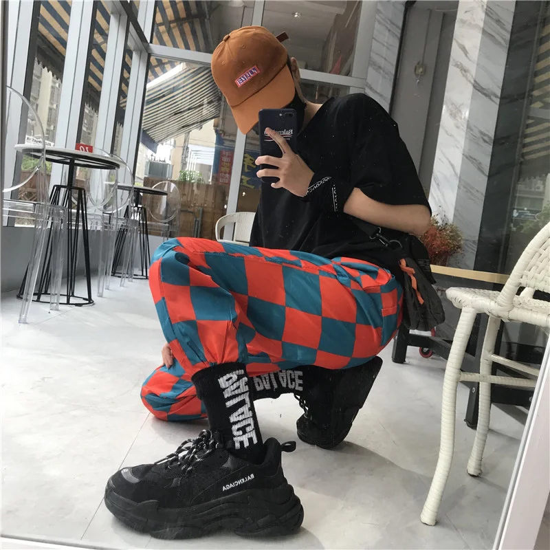Хип-хоп гарем уличная одежда размера плюс штаны для бега в клетку Harajuku корейские женские мужские брюки в стиле панк карго шахматная доска рэп свободный низ