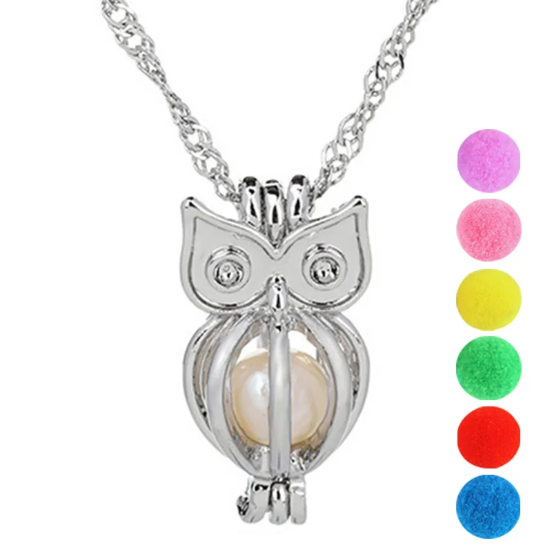 Груша клетка кулон с совой аксессуары диффузор для эфирных масел медальон ночной