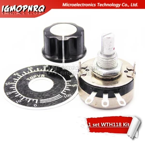 1 штук в одной партии, 3 шт. WTH118 DIY Kit Запчасти 2 Вт 1A потенциометр 1K 2,2 K 4,7 K 10K 22K 47K 100K 470K 1 м MF-A03 + WHT118 + 0-100
