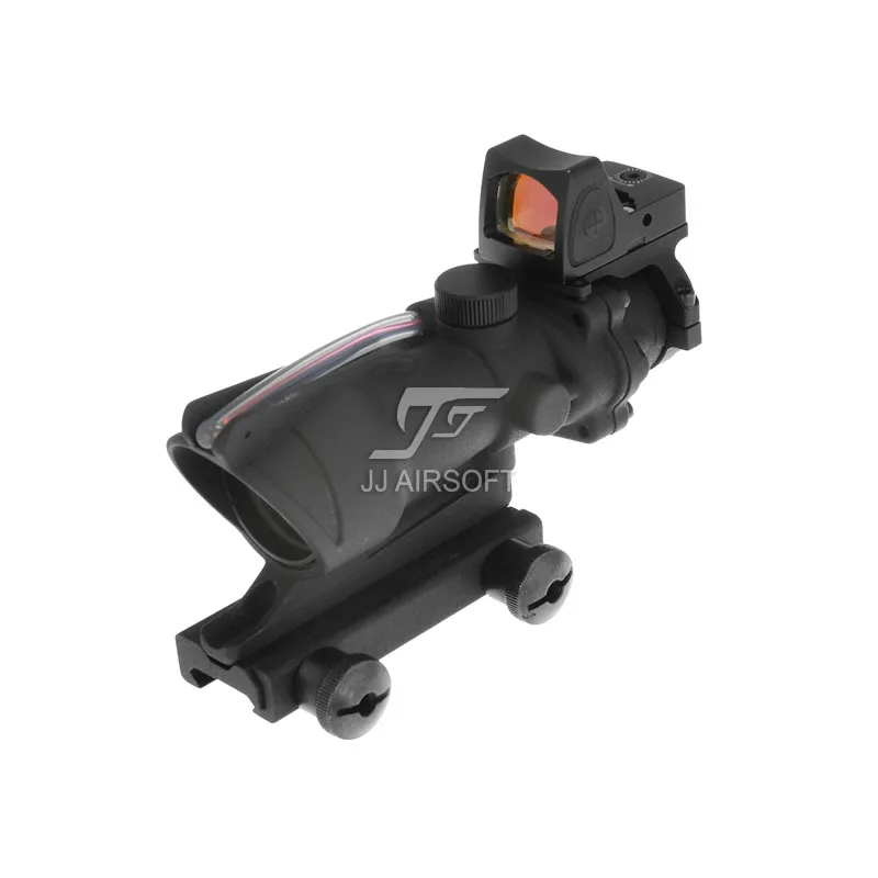JJ страйкбол ACOG 4x32 TA31 красное волокно с подсветкой крестообразное прицел и RMR