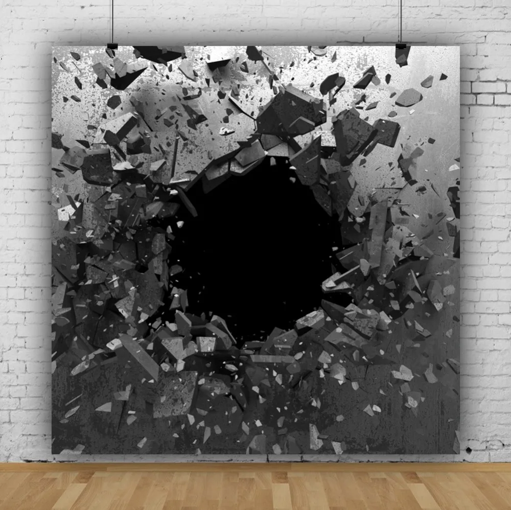 Laeacco Black Hole Broken Baby Newborn Child Scene Photography Backgrounds Customized Photographic Backdrops For Photo Studio |
