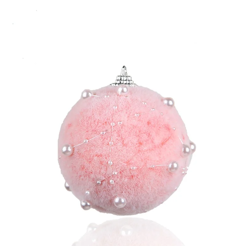 Рождественские розовые шарики из пенопласта Adornos Navidad 2020 белые для