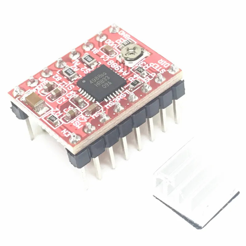 1 шт./лот Reprap шаговый Драйвер A4988 зеленый/модуль красного цвета с шт. радиатор 2