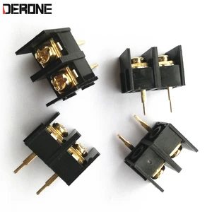 Разъем, 4 шт., 2-контактный 10-миллиметровый позолоченный 2-контактный винтовой разъем для платы усилителя