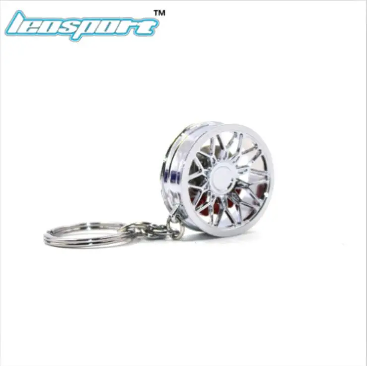 Leosport-JDM стиль колеса автомобиля Nos Turbo брелок для ключей для honda fans металл с тормозными дисками 001 - Название цвета: Серебристый