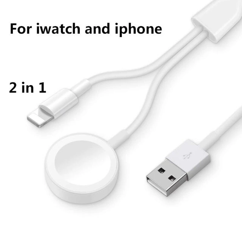 2 в 1 Беспроводное зарядное устройство для Apple Watch серии 3 4 Usb Магнитный зарядный