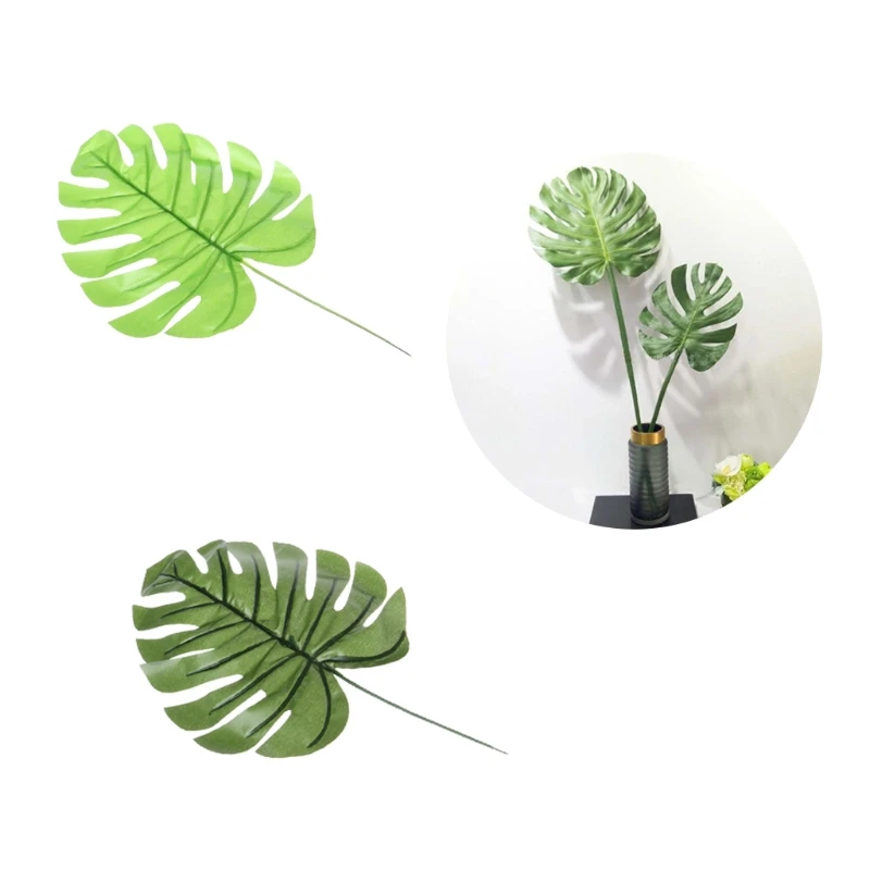Artificial Monstera Palm Leaves Green Plants Wedding Decoration Fake Flowers Arrangement Plant Leaf | Дом и сад