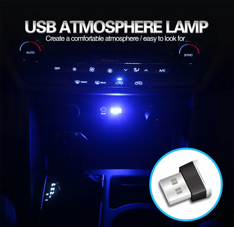 CARCTR USB автомобильный светильник, портативный мини-атмосферный светильник, s интерьерный автомобильный светильник, декоративная лампа, Праздничный Рождественский подарок