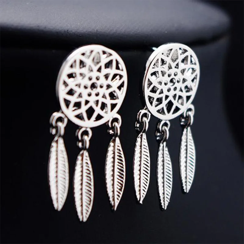 New Fashion Feather Earrings Folk Style Retro Stud for Women Wedding Gifts 2018 Jewelry Girl Dropshipping | Украшения и