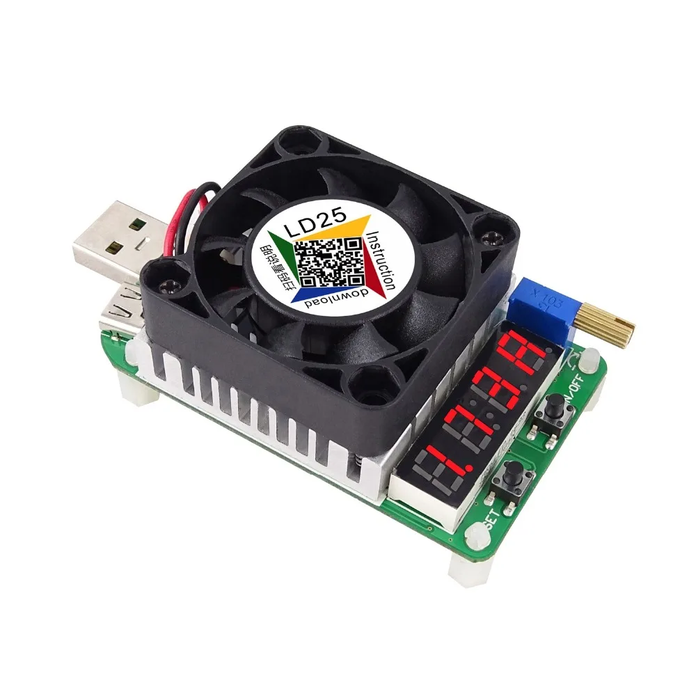 LD25 USB Электронная нагрузка цифровой дисплей Вольтметр батарея детектор старения