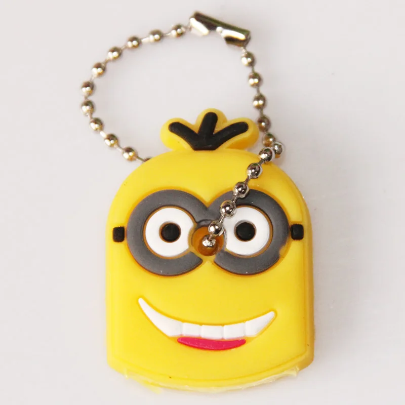 Large Cartoon Anime Silicone Cute Hello Kitty Panda Little Yellow Man Key Cap Fashion Keychain Chain Holder Christmas Gift | Игрушки и