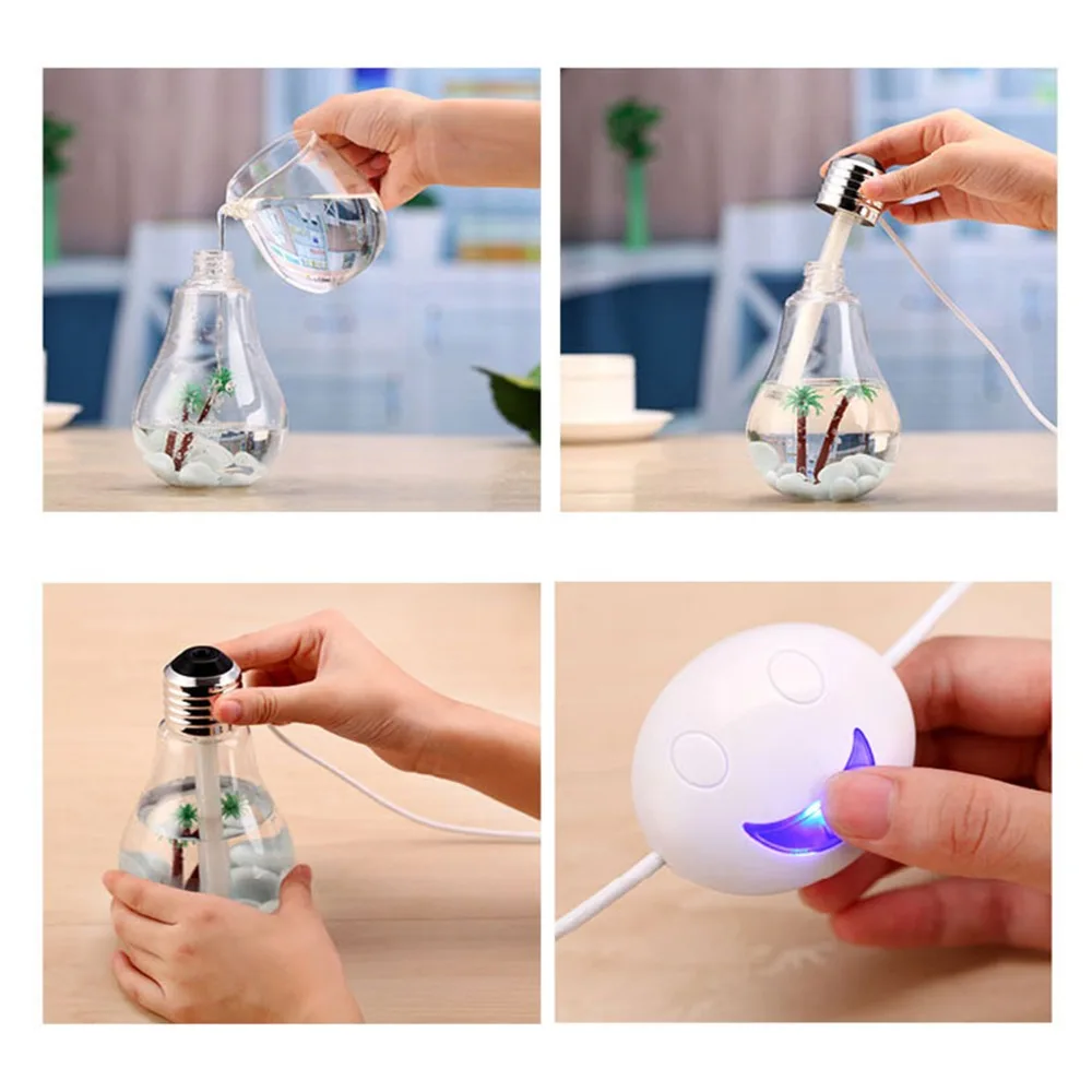 Светодиодный светильник воздуха USB Ультразвуковой увлажнитель для дома эфирных