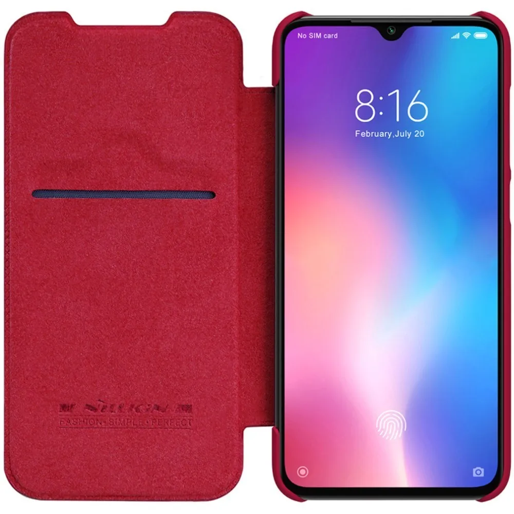 Red Для Xiaomi Mi 9 SE чехол s Nillkin smart wake up Qin Series кошелек Флип кожаный чехол защитный чехол для Xiaomi Mi 9 SE чехол - Цвет: Red