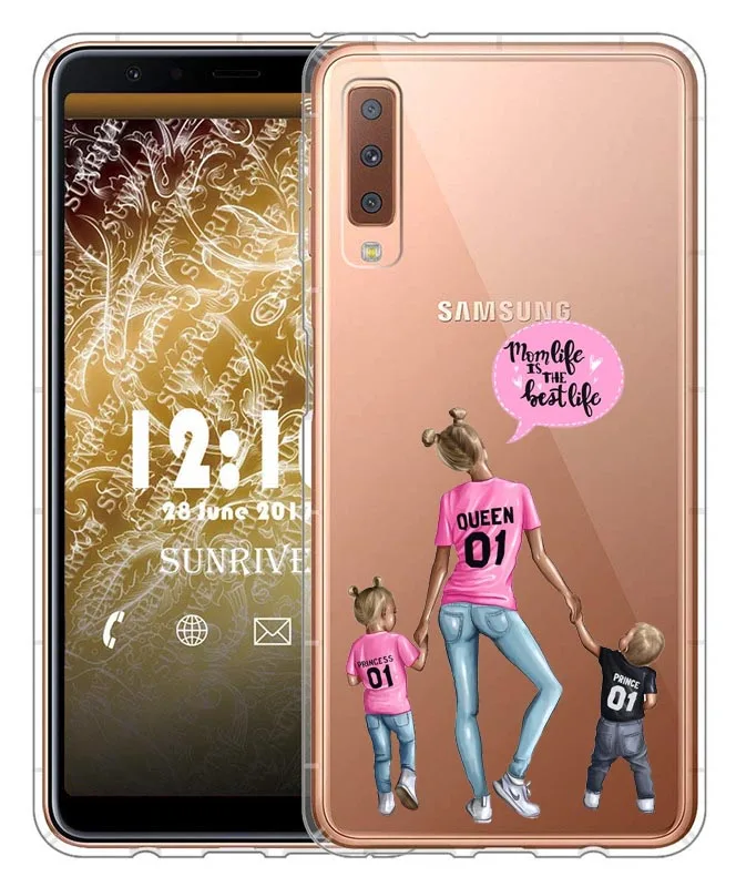 Кофейный чехол для Samsung A7 2018 A750 A750F мягкий телефона Galaxy S10E S10 Lite S10Plus M10 M20