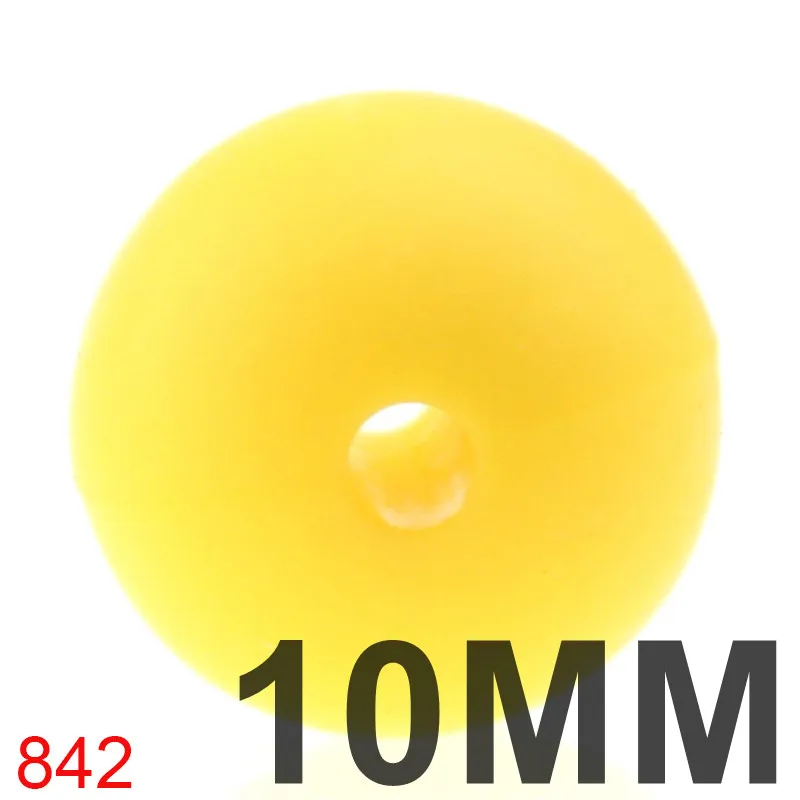 842 Yellow 100 шт 10 мм круглые силиконовые прорезыватели свободные бусины для изготовления ювелирных изделий Bpa бесплатно Diy Детская соска для успокаивания цепи - Цвет: 842 Yellow