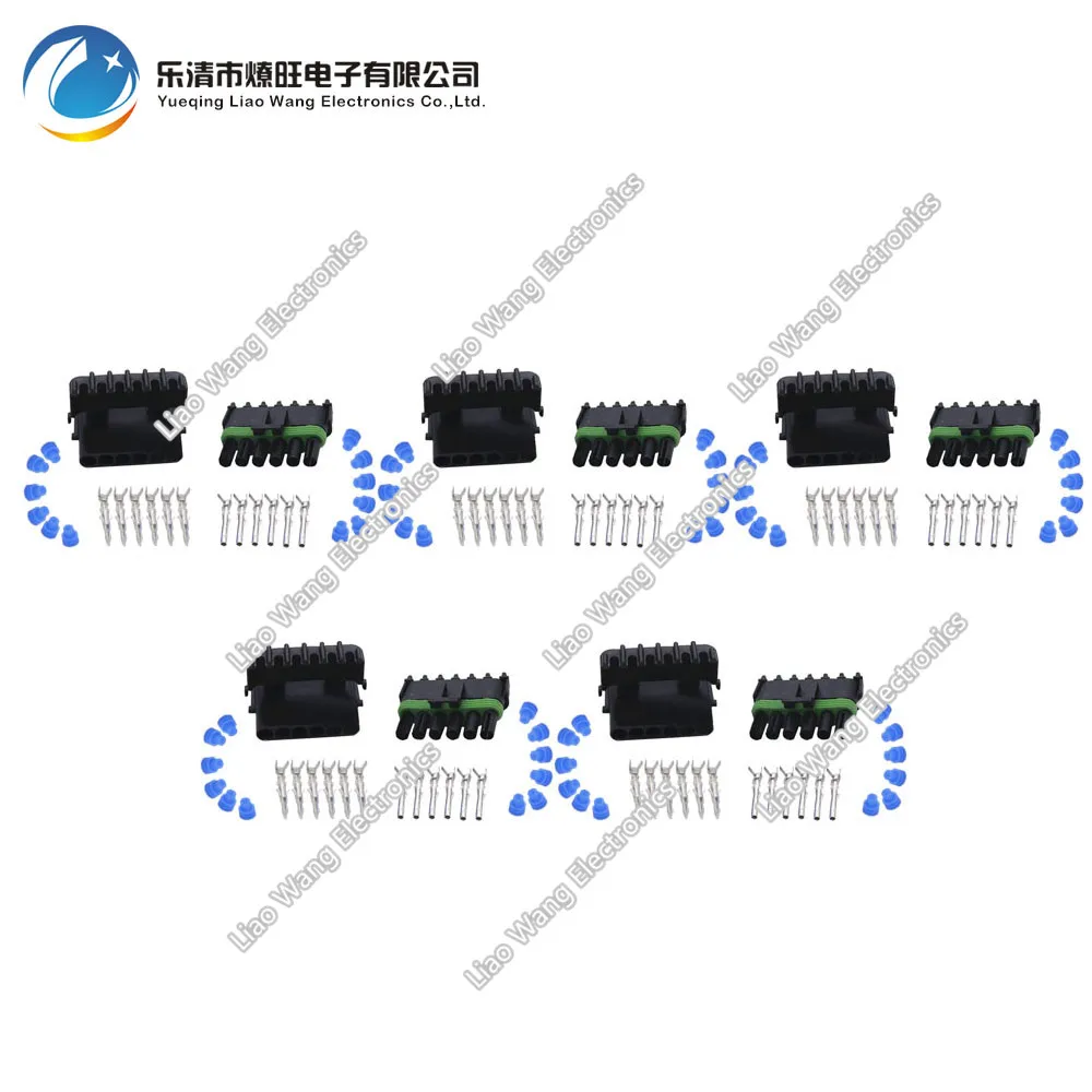 5 комплектов 6 контактов Φ/21 женский мужской упаковка для погоды электрический