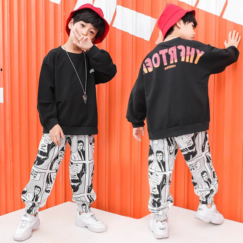 Kid Hip Hop Clothing Casual Shirt Sweatshirt Tops Cartoon Jogger Pants for Girls Boy Jazz Dance Costume Ballroom Dancing Clothes |