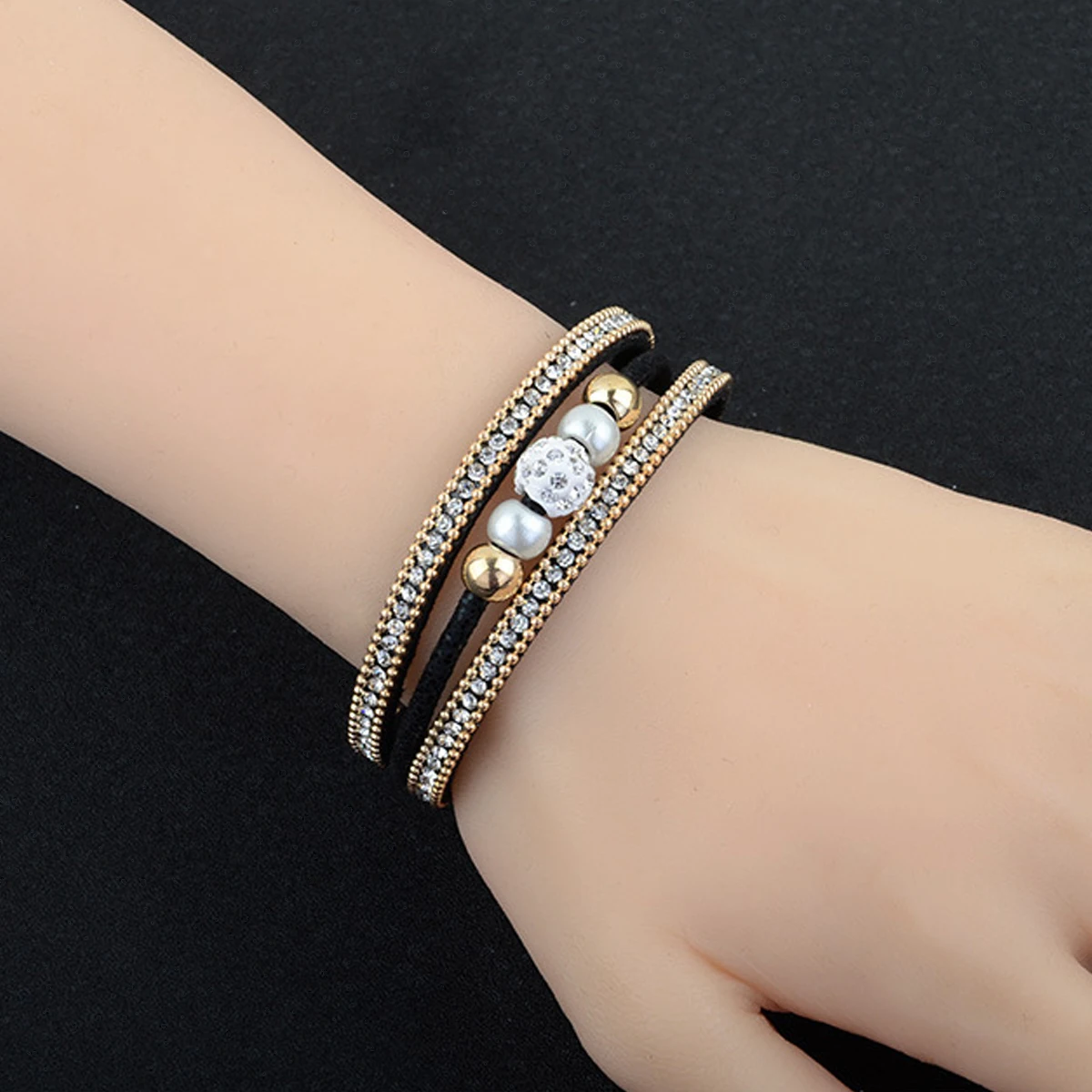 Винтажный Модный женский браслет ювелирные изделия кожаные многослойные