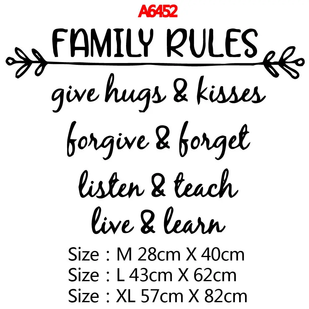 

Funny Quotes Family Rules Wall Decals Removable Pvc Wall Stickers Kids Room Nature Decor Waterproof Wallpaper