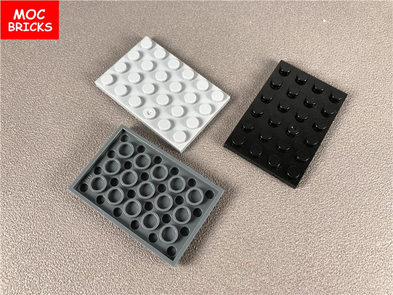 20 шт./лот MOC кирпичи белая пластина 4x6 подходит для 3032 развивающие строительные