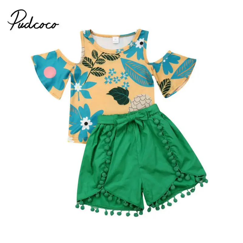 Pudcoco/Лидер продаж одежда с цветочным рисунком для новорожденных и маленьких