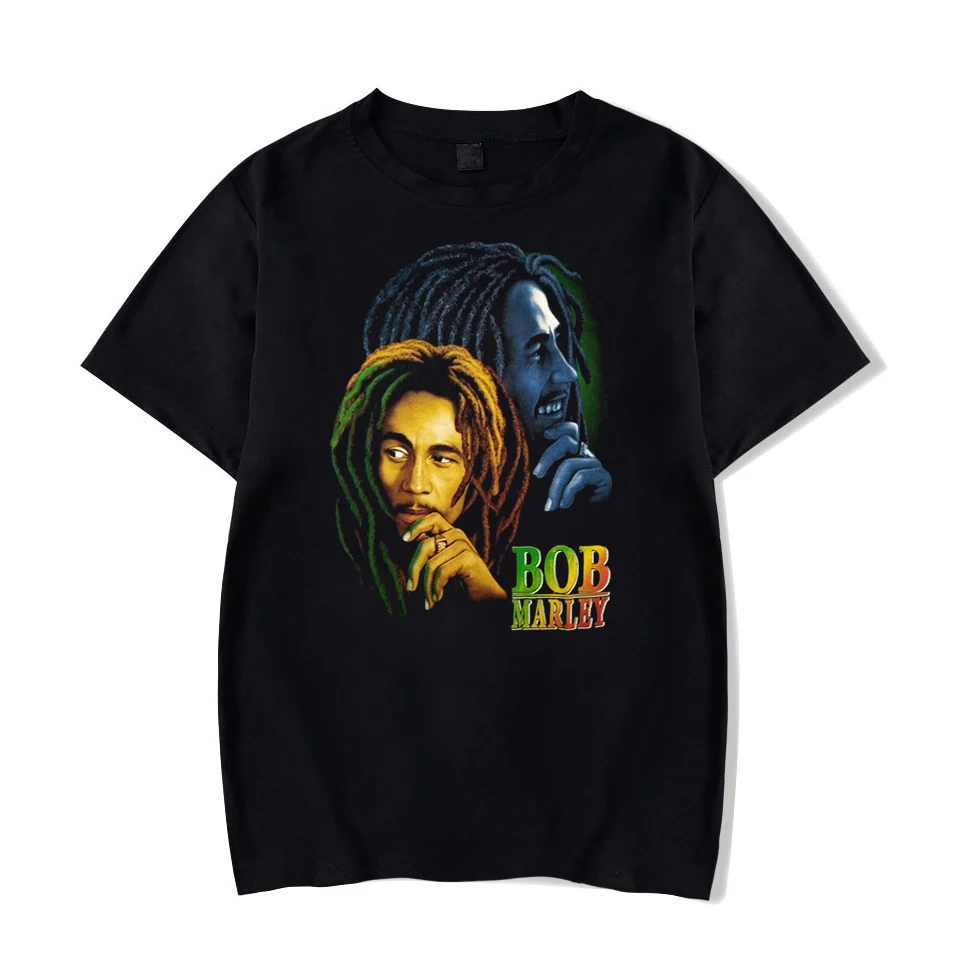 Футболка Bob Marley для мужчин/женщин летняя белая футболка Homme Rock Hip Hop регги