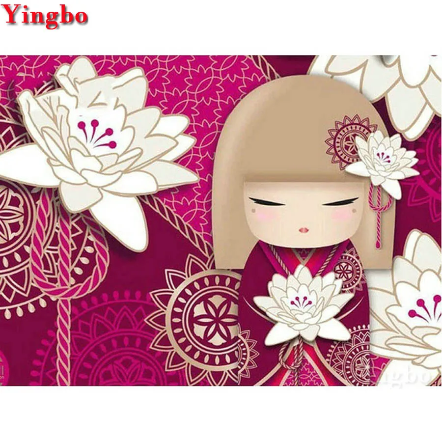 

Полностью квадратная круглая дрель 5D DIY Алмазная картина с рисунком японской Девушки 3D Алмазная вышивка крестиком домашний декор