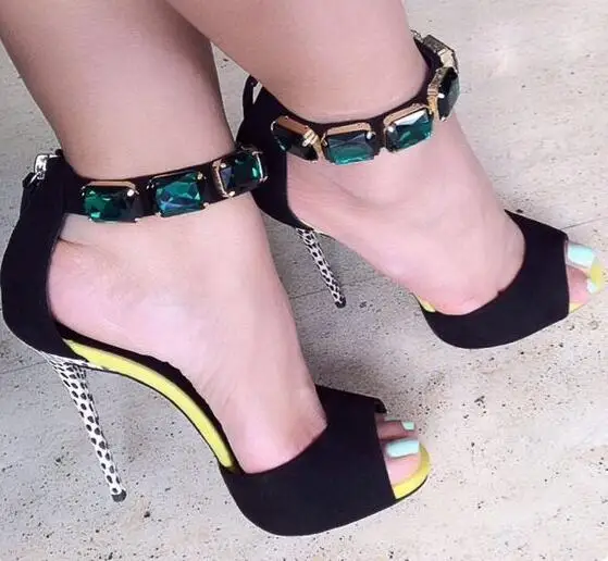 Сандалии женские летние зеленые с открытым носком, на высоком каблуке, размеры 34-42