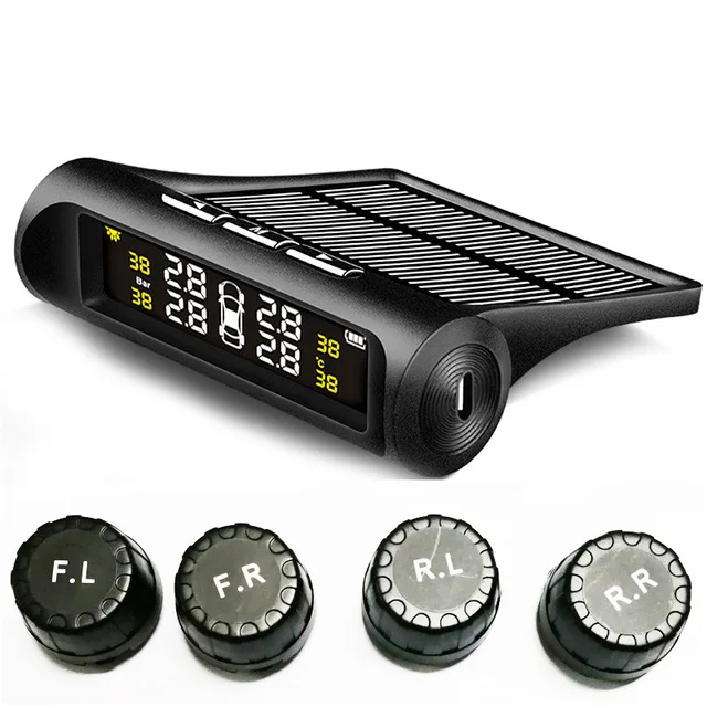 Автомобильная солнечная TPMS беспроводная система мониторинга давления в шинах ЖК