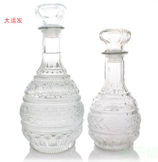 1 шт. практичная 1000 мл Хрустальная изысканная стеклянная бутылка для виски и вина