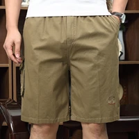 summer new casual shorts mens classic fit oversized short solid 100 cotton standard flat front stretch chino beach short