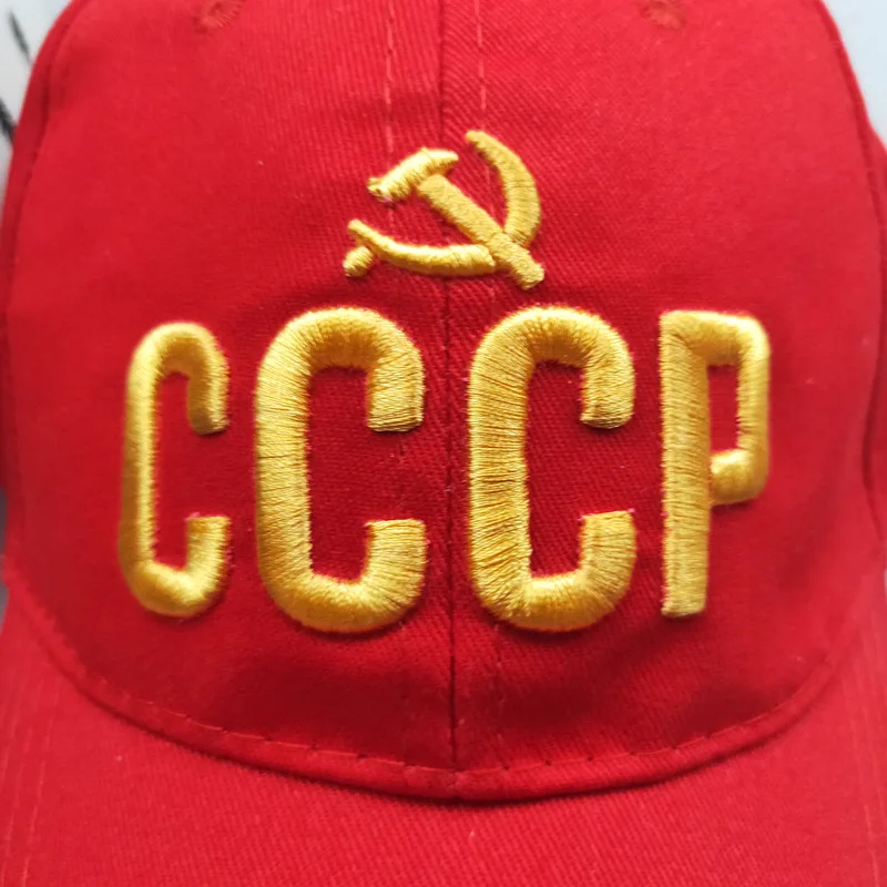 Бейсбол Кепки CCCP СССР русский Стиль унисекс черного и красного цвета из хлопка с