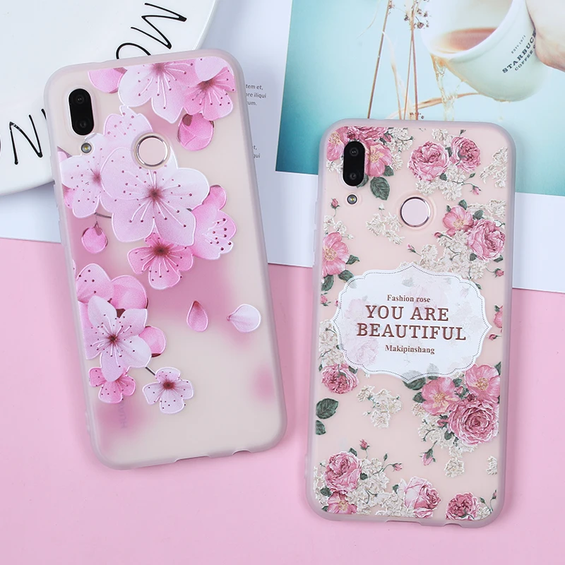 Чехол для Huawei P Smart Case P8 P9 P10 Lite P20 P30 Pro Mate 10 20 Honor 9 TPU силиконовые цветочные чехлы